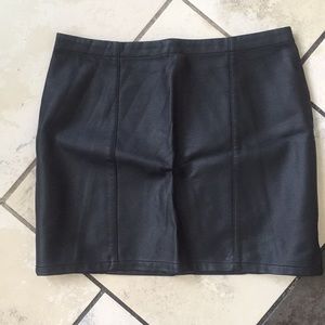 Leather mini skirt